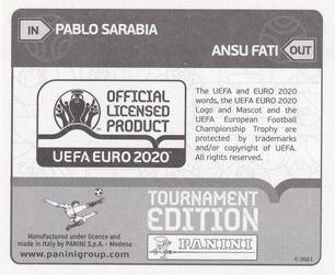 2021 Panini UEFA Euro 2020 Tournament Edition - Panini UEFA Euro 2020 Tournament Edition Updates #529x Pablo Sarabia Back
