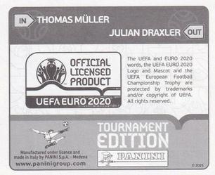 2021 Panini UEFA Euro 2020 Tournament Edition - Panini UEFA Euro 2020 Tournament Edition Updates #615x Thomas Müller Back