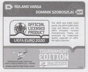 2021 Panini UEFA Euro 2020 Tournament Edition - Panini UEFA Euro 2020 Tournament Edition Updates #640x Roland Varga Back