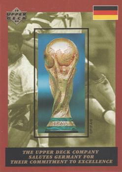 1994 Upper Deck World Cup Contenders English/Spanish - Upper Deck Salutes Germany Redemption #NNO Upper Deck Salutes Germany Trade Card Front