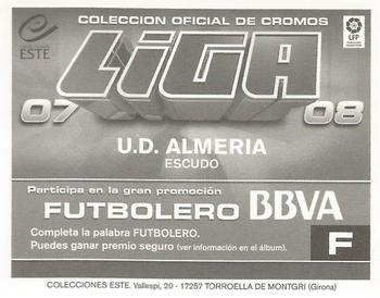 2007-08 Panini Liga Este Stickers #NNO U.D. Almeria Back