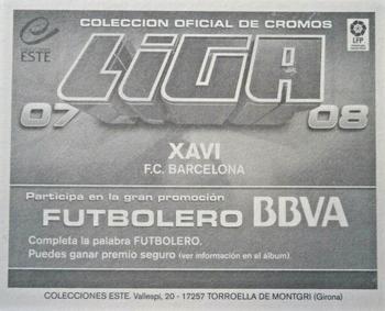 2007-08 Panini Liga Este Stickers #NNO Xavi Back