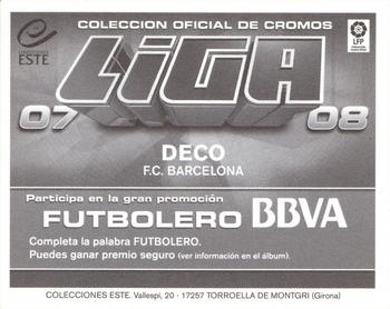 2007-08 Panini Liga Este Stickers #NNO Deco Back