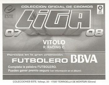 2007-08 Panini Liga Este Stickers #NNO Vitolo Back