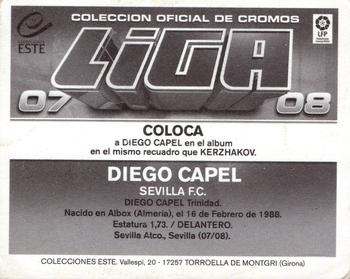 2007-08 Panini Liga Este Stickers #NNO Diego Capel Back