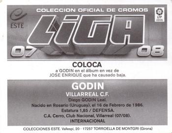 2007-08 Panini Liga Este Stickers #NNO Godin Back
