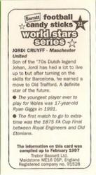 1997 Bassett & Co. Football Candy Sticks World Stars Series #21 Jordi Cruyff Back