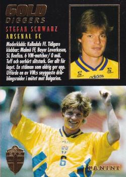 1995 Panini Swedish Fotboll - Golddiggers #9 Stefan Schwarz Back