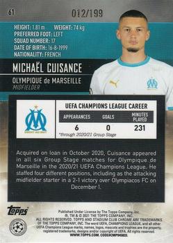 2020-21 Stadium Club Chrome UEFA Champions League - Aqua #61 Michaël Cuisance Back