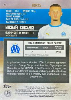 2020-21 Stadium Club Chrome UEFA Champions League - Orange #61 Michaël Cuisance Back
