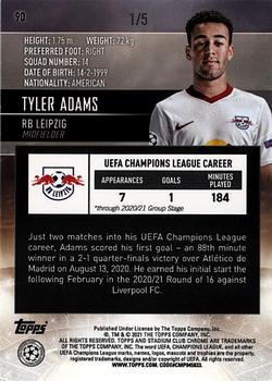 2020-21 Stadium Club Chrome UEFA Champions League - Red #90 Tyler Adams Back