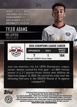2020-21 Stadium Club Chrome UEFA Champions League - Red/Orange Electric #90 Tyler Adams Back