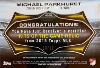 2015 Topps MLS - Kits of the Game Relics Blue #KIT-MP Michael Parkhurst Back