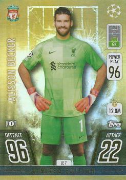 2021-22 Topps Match Attax Champions & Europa League - Gold Limited Edition #LE7 Alisson Becker Front