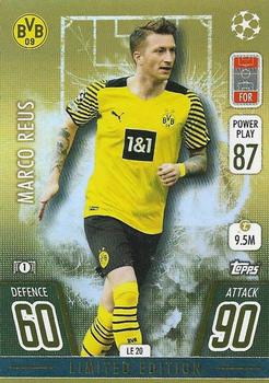 2021-22 Topps Match Attax Champions & Europa League - Gold Limited Edition #LE20 Marco Reus Front