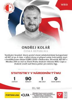2020-21 SportZoo Fortuna:Liga 2. Serie - National Team Warriors #WR01 Ondrej Kolar Back