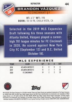2021 Topps Chrome MLS - Refractor #44 Brandon Vázquez Back