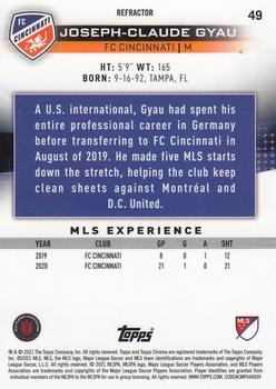 2021 Topps Chrome MLS - Refractor #49 Joseph-Claude Gyau Back