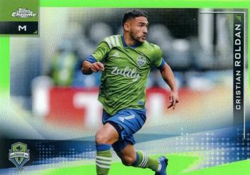 2021 Topps Chrome MLS - Neon Green Refractor #18 Cristian Roldan Front