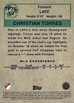2021 Topps Chrome MLS - 1975-76 Topps Footballers Green Refractor #TF75-10 Christian Torres Back