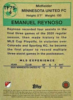 2021 Topps Chrome MLS - 1975-76 Topps Footballers Red Refractor #TF75-4 Emanuel Reynoso Back