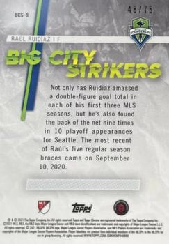 2021 Topps Chrome MLS - Big City Strikers Green Refractor #BCS-8 Raúl Ruidíaz Back