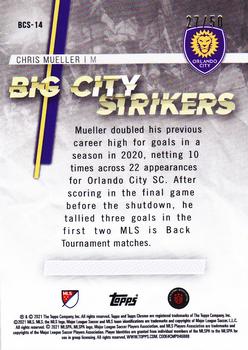 2021 Topps Chrome MLS - Big City Strikers Gold Refractor #BCS-14 Chris Mueller Back