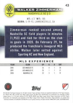2021 Topps Chrome MLS - Pink X-Fractor #43 Walker Zimmerman Back