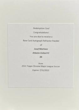 2021 Topps Chrome MLS - Autographs Redemption #20 Josef Martínez Front