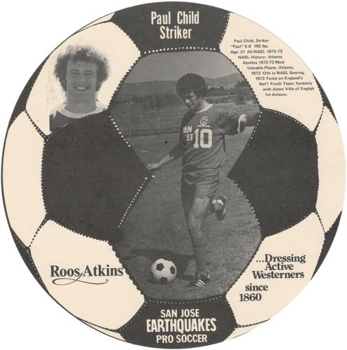 1974 Roos Atkins San Jose Earthquakes #NNO Paul Child Front