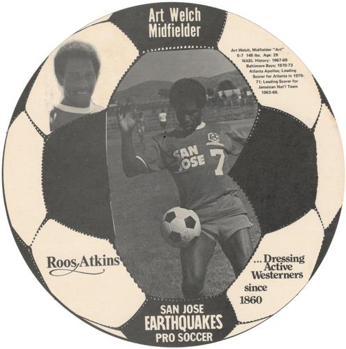 1974 Roos Atkins San Jose Earthquakes #NNO Art Welch Front