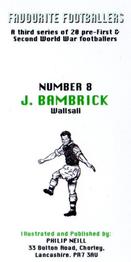 2009 Philip Neill Favourite Footballers Series 3 #8 Joe Bambrick Back