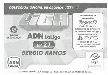 2021-22 Panini LaLiga Santander Este Stickers - ADN La Liga #27 Sergio Ramos Back