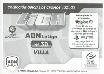 2021-22 Panini LaLiga Santander Este Stickers - ADN La Liga #30 David Villa Back