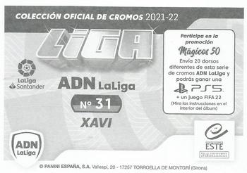 2021-22 Panini LaLiga Santander Este Stickers - ADN La Liga #31 Xavi Hernandez Back