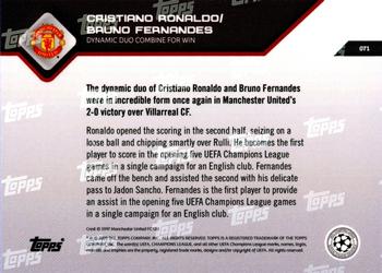 2021-22 Topps Now UEFA Champions League #071 Cristiano Ronaldo / Bruno Fernandes Back