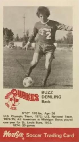 1975 Herfy's San Jose Earthquakes #NNO Buzz Demling Front