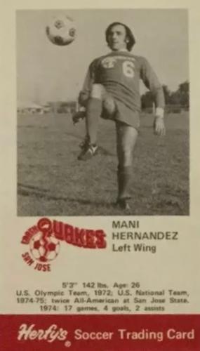 1975 Herfy's San Jose Earthquakes #NNO Mani Hernandez Front
