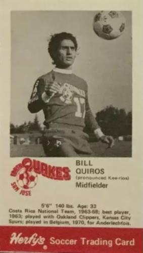 1975 Herfy's San Jose Earthquakes #NNO Bill Quiros Front