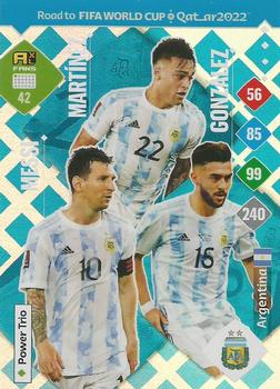 2021 Panini Adrenalyn XL Road to FIFA World Cup Qatar 2022 #42 Lionel Messi / Lautaro Martínez / Nicolás González Front