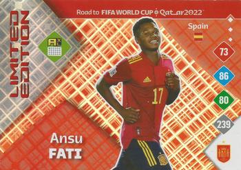 2021 Panini Adrenalyn XL Road to FIFA World Cup Qatar 2022 - Limited Edition #NNO Ansu Fati Front