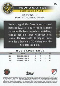 2021 Topps Chrome Sapphire Edition MLS #22 Pedro Santos Back
