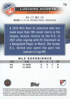 2021 Topps Chrome Sapphire Edition MLS #73 Luciano Acosta Back