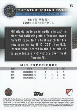 2021 Topps Chrome Sapphire Edition MLS #96 Djordje Mihailovic Back