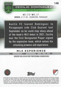 2021 Topps Chrome Sapphire Edition MLS #148 Cecilio Domínguez Back