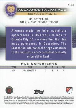 2021 Topps Chrome Sapphire Edition MLS #188 Alexander Alvarado Back