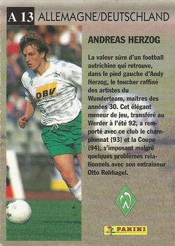 1994-95 Panini UNFP - Allemagne #A13 Andreas Herzog Back