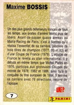 1994 Panini French League #7 Maxime Bossis Back