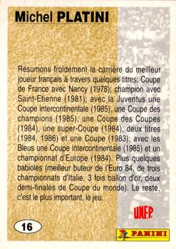 1994 Panini French League #16 Michel Platini Back