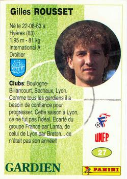 1994 Panini French League #27 Gilles Rousset Back